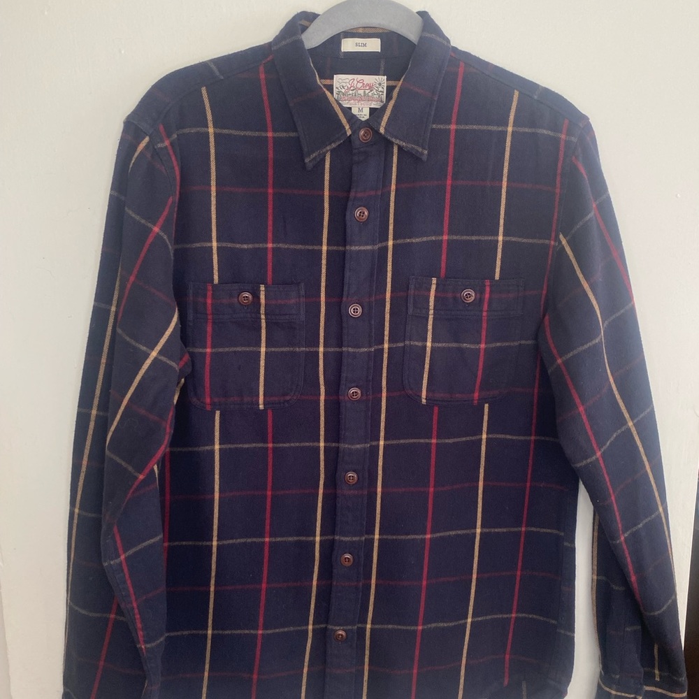 J.Crew Midweight Flannel Double Brushed Navy Slim M